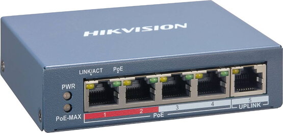 HIKVISION DS-3E1105P-EI 5portový manažovateľný PoE switch