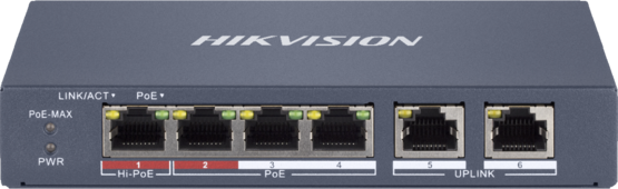 HIKVISION DS-3E1106HP-EI 6portový manažovateľný PoE switch